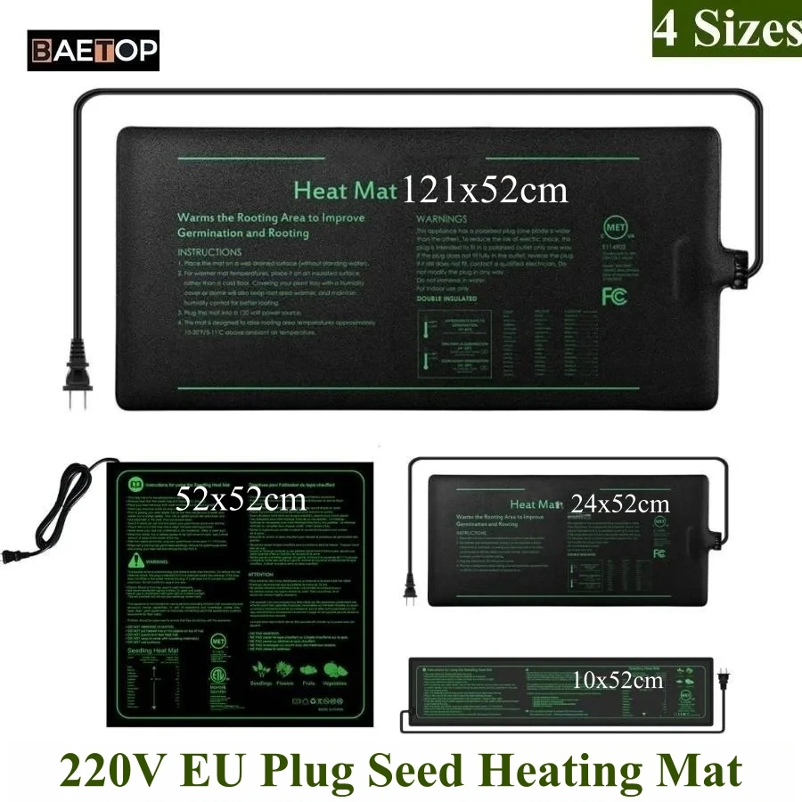 4 ukuran 220V EU Plug benih al - Heat Mat Seedling ulasan dan harga