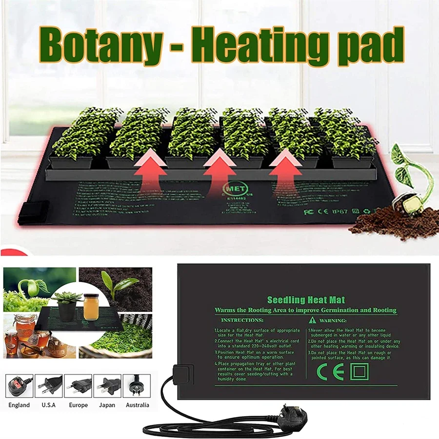 4 ukuran 220V EU Plug benih al - Heat Mat Seedling ulasan dan harga