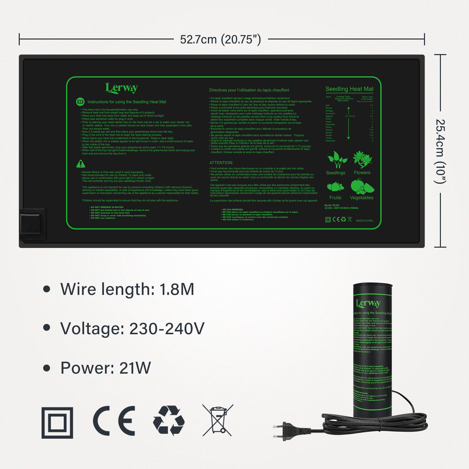 Matras Pemanas Bibit LERWAY 21 - Heat Mat Seedling ulasan dan harga