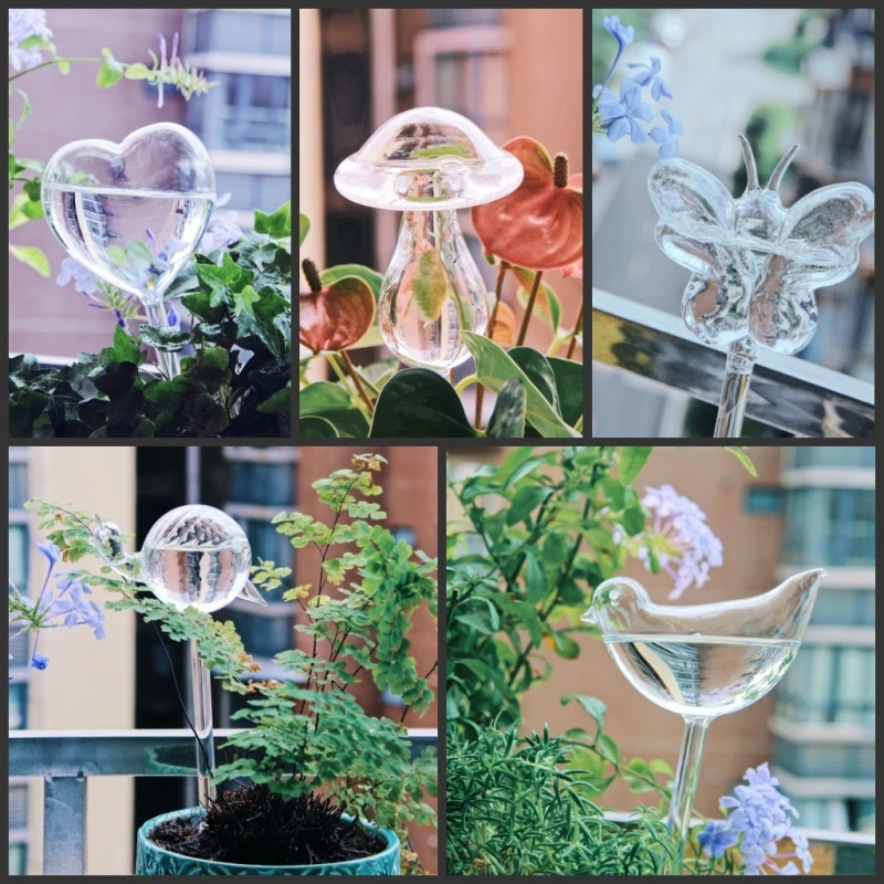 Penyiram Tanaman Kaca Kreatif  - Self Watering Insert ulasan dan harga