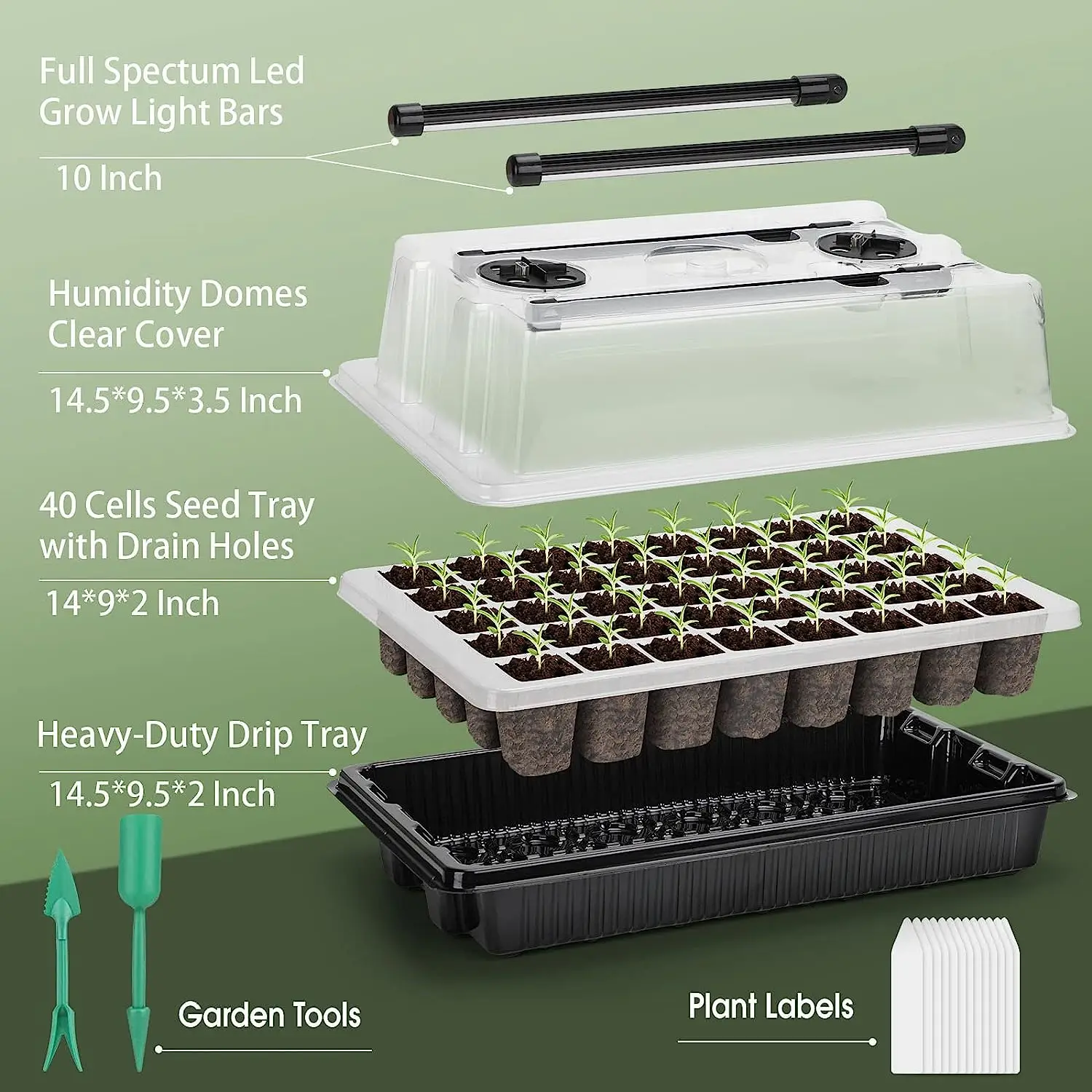 1 Set, Baki Semai Benih Dengan - Humidity Dome Kit ulasan dan harga