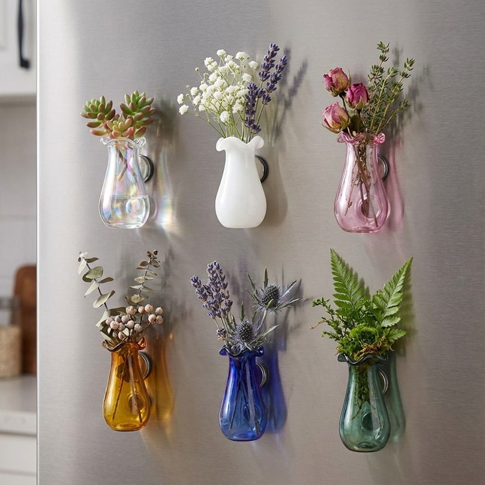 6 Buah DIY 3D Magnet Vas Mini  - Propagation Station Vase ulasan dan harga
